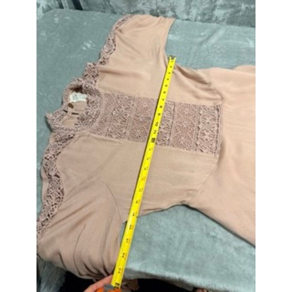 Free People FP One Blush Lace Boho Tunic Dress Women's L - Picture 5 of 11